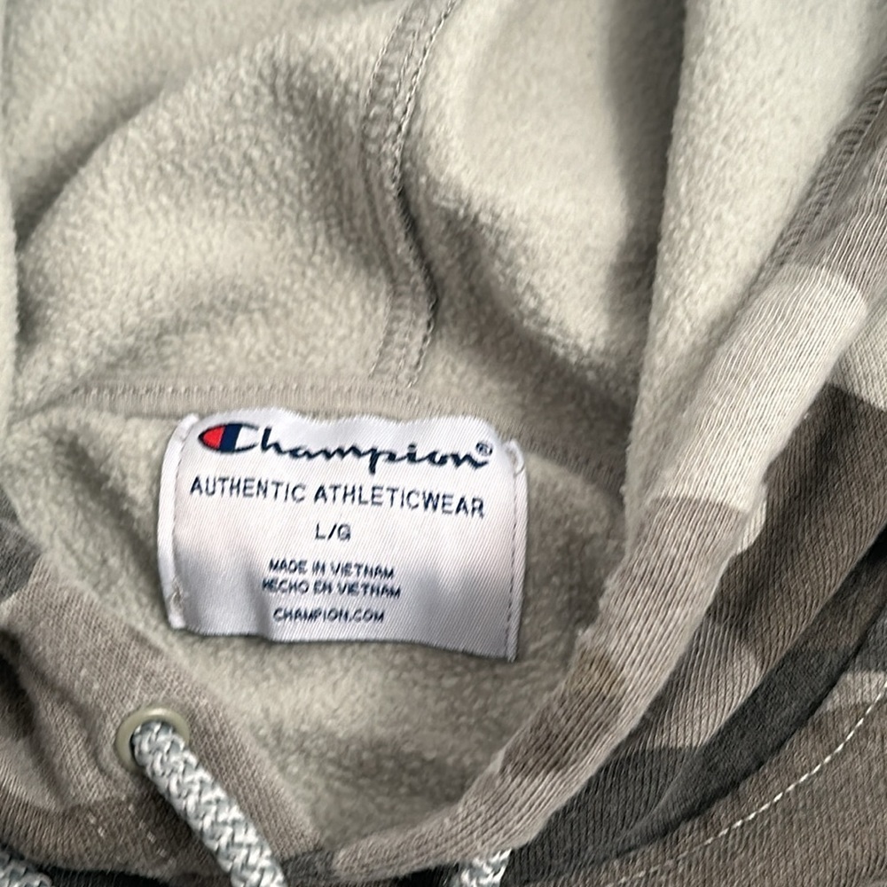 Champion green gray camouflage front pocket hoodie - Picture 9 of 9
